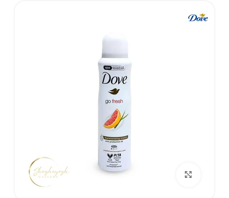 اسپری ضدتعریق داو گو فرش با رایحه گریپفروت و علف لیمو Dove Go Fresh Grapefruit & Lemongrass 48H